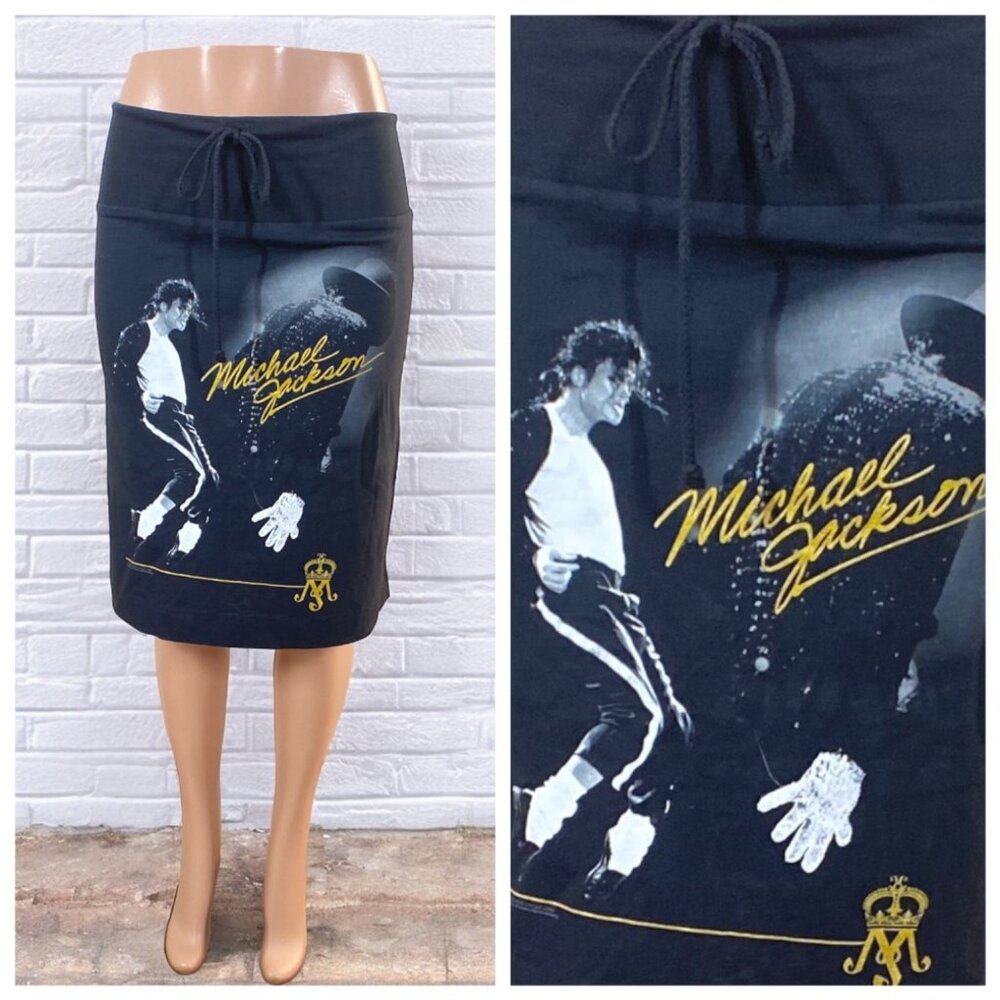 NWOT Michael Jackson Moonwalk Billie Jean Skirt Black Size Large - Picture 2 of 8